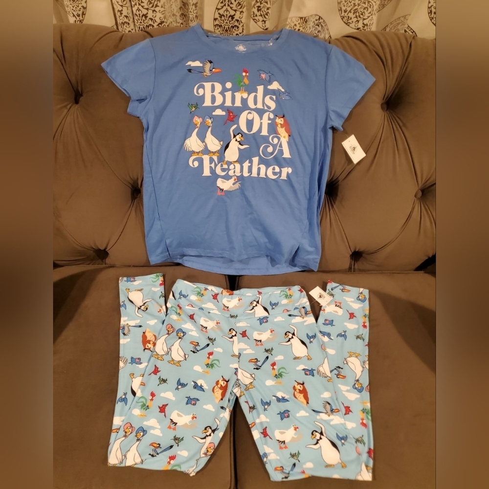 NWT Disney Birds of a Feather Pants & Shirt Set XS/S